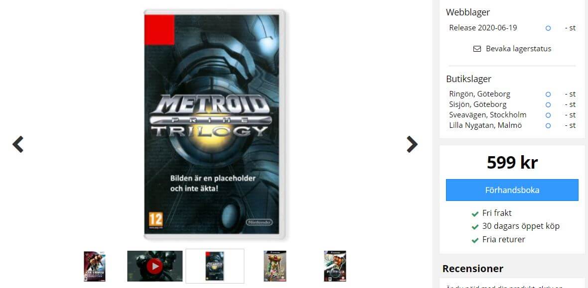 Metroid Prime Trilogy Swedish Retailer