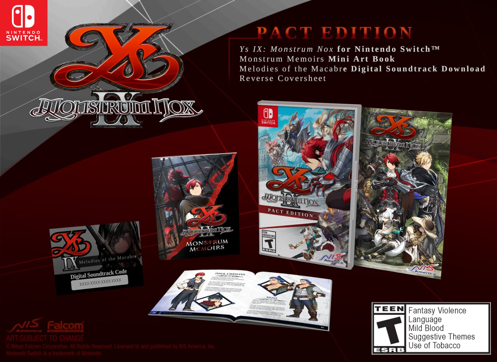 Ys IX: Monstrum Nox Pact Edition Nintendo Switch