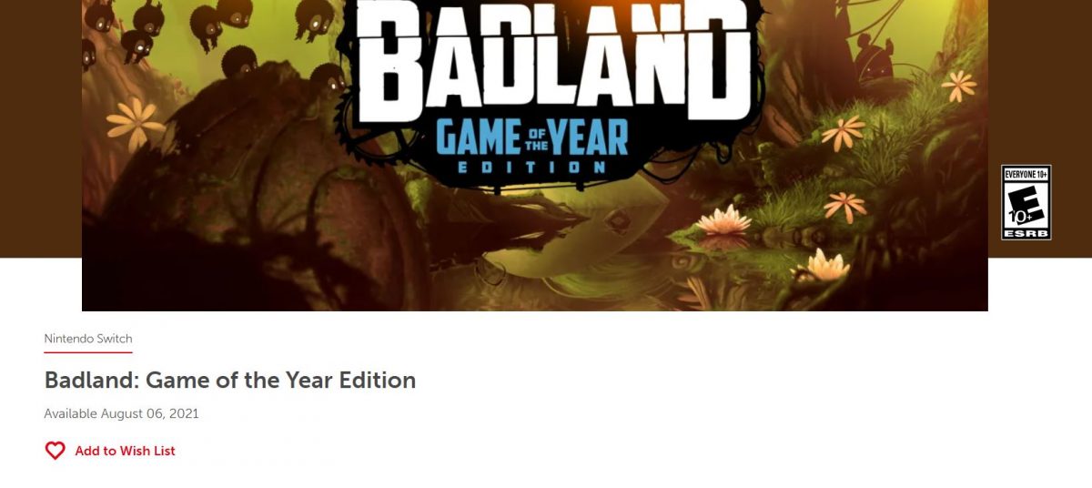 Badland Game of the Year Edition Nintendo Switch