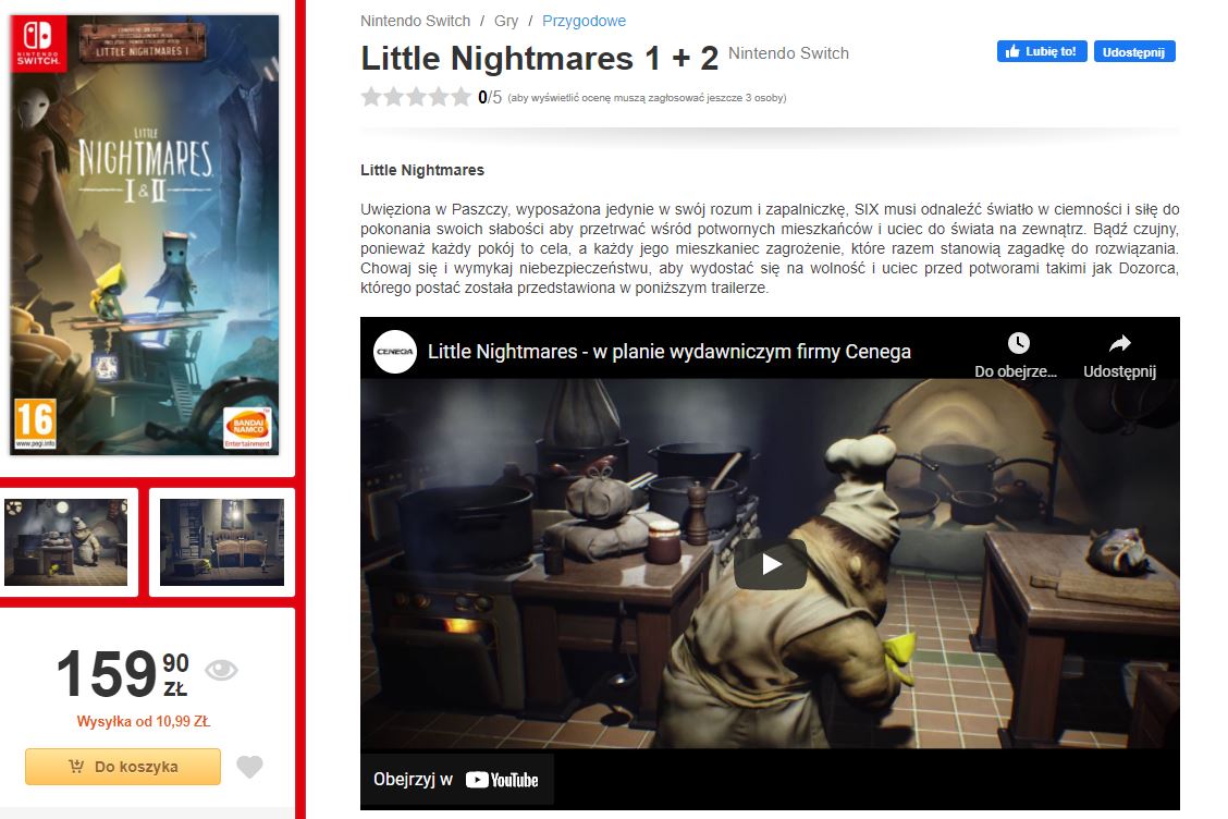 Little Nightmares 1+2 Nintendo Switch