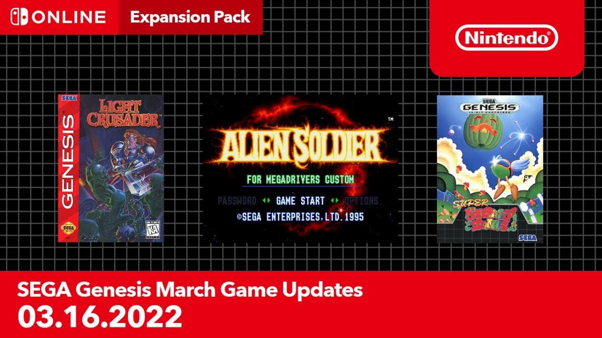 Aktualizacja Nintendo Switch Online Expansion Pack Sega Mega Drive Marzec 2022